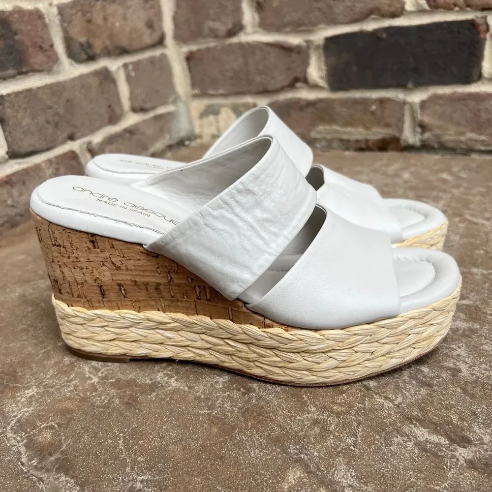 NEW Andree Assous Women's Pilar Slip On Espadrille Platform Sandals Sz 38